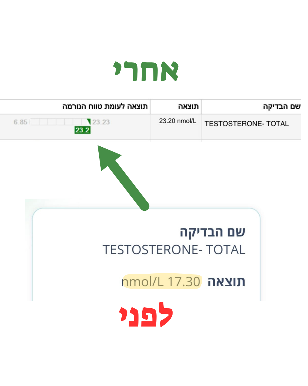 עלייה מ-17.30 ל-23.20 nmol/L